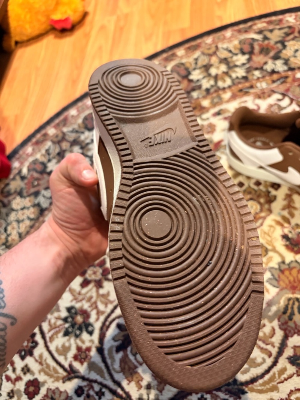 Nike Men’s Low-Top Sneakers - Brown & White - Picture 2 of 3